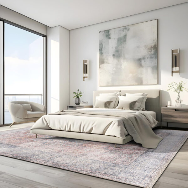 Rugshop Vintage Transitional Boho Machine Washable Area Rug Ideal for Living Room, Bedroom,Kitchen,Entryway,Dining Room,Office 7'7" x 9'6" Rust