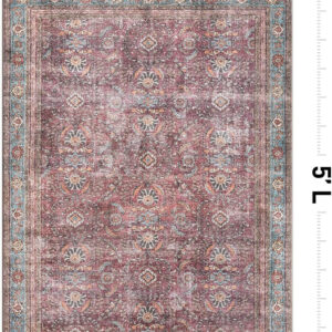 Rugshop Vintage Transitional Boho Machine Washable Area Rug Ideal for Living Room, Bedroom,Kitchen,Entryway,Dining Room,Office 7'7" x 9'6" Rust