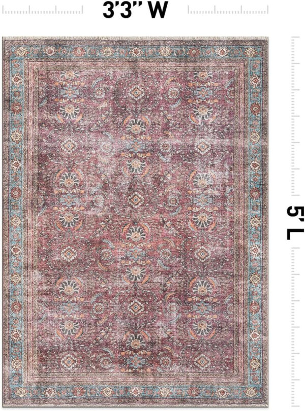 Rugshop Vintage Transitional Boho Machine Washable Area Rug Ideal for Living Room, Bedroom,Kitchen,Entryway,Dining Room,Office 7'7" x 9'6" Rust