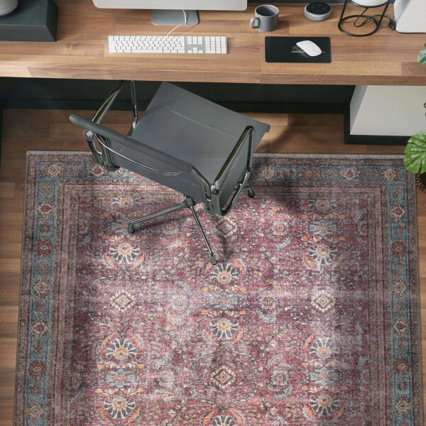 Rugshop Vintage Transitional Boho Machine Washable Area Rug Ideal for Living Room, Bedroom,Kitchen,Entryway,Dining Room,Office 7'7" x 9'6" Rust