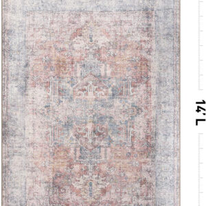 Rugshop Vintage Transitional Boho Machine Washable Area Rug Ideal for Living Room, Bedroom,Kitchen,Entryway,Dining Room,Office 7'7" x 9'6" Rust