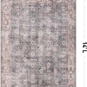 Rugshop Vintage Transitional Boho Machine Washable Area Rug Ideal for Living Room, Bedroom,Kitchen,Entryway,Dining Room,Office 7'7" x 9'6" Rust