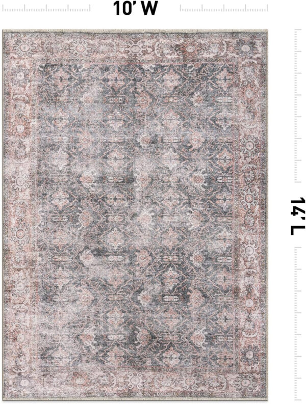 Rugshop Vintage Transitional Boho Machine Washable Area Rug Ideal for Living Room, Bedroom,Kitchen,Entryway,Dining Room,Office 7'7" x 9'6" Rust