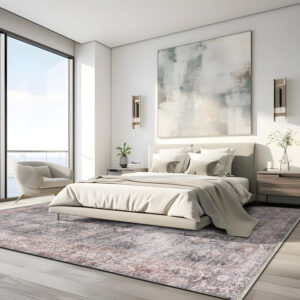 Rugshop Vintage Transitional Boho Machine Washable Area Rug Ideal for Living Room, Bedroom,Kitchen,Entryway,Dining Room,Office 7'7" x 9'6" Rust