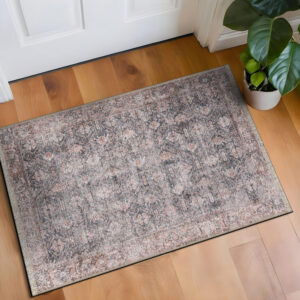Rugshop Vintage Transitional Boho Machine Washable Area Rug Ideal for Living Room, Bedroom,Kitchen,Entryway,Dining Room,Office 7'7" x 9'6" Rust