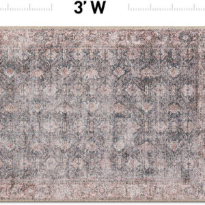 Rugshop Vintage Transitional Boho Machine Washable Area Rug Ideal for Living Room, Bedroom,Kitchen,Entryway,Dining Room,Office 7'7" x 9'6" Rust