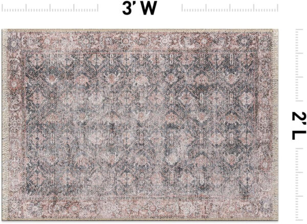 Rugshop Vintage Transitional Boho Machine Washable Area Rug Ideal for Living Room, Bedroom,Kitchen,Entryway,Dining Room,Office 7'7" x 9'6" Rust