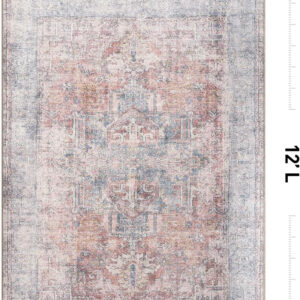 Rugshop Vintage Transitional Boho Machine Washable Area Rug Ideal for Living Room, Bedroom,Kitchen,Entryway,Dining Room,Office 7'7" x 9'6" Rust