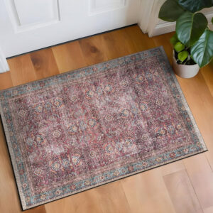 Rugshop Vintage Transitional Boho Machine Washable Area Rug Ideal for Living Room, Bedroom,Kitchen,Entryway,Dining Room,Office 7'7" x 9'6" Rust