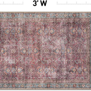 Rugshop Vintage Transitional Boho Machine Washable Area Rug Ideal for Living Room, Bedroom,Kitchen,Entryway,Dining Room,Office 7'7" x 9'6" Rust