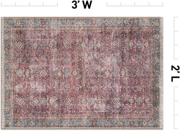 Rugshop Vintage Transitional Boho Machine Washable Area Rug Ideal for Living Room, Bedroom,Kitchen,Entryway,Dining Room,Office 7'7" x 9'6" Rust