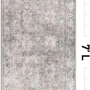 Rugshop Vintage Transitional Boho Machine Washable Area Rug Ideal for Living Room, Bedroom,Kitchen,Entryway,Dining Room,Office 7'7" x 9'6" Rust