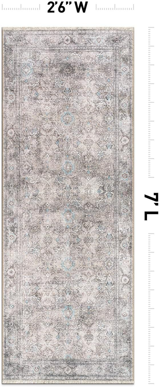 Rugshop Vintage Transitional Boho Machine Washable Area Rug Ideal for Living Room, Bedroom,Kitchen,Entryway,Dining Room,Office 7'7" x 9'6" Rust