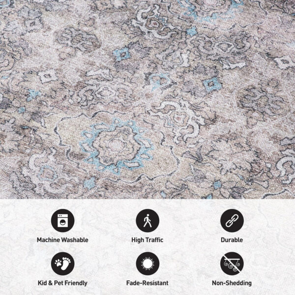 Rugshop Vintage Transitional Boho Machine Washable Area Rug Ideal for Living Room, Bedroom,Kitchen,Entryway,Dining Room,Office 7'7" x 9'6" Rust