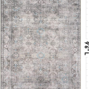 Rugshop Vintage Transitional Boho Machine Washable Area Rug Ideal for Living Room, Bedroom,Kitchen,Entryway,Dining Room,Office 7'7" x 9'6" Rust