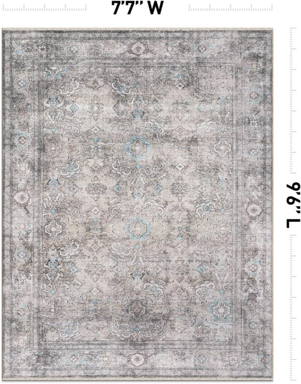 Rugshop Vintage Transitional Boho Machine Washable Area Rug Ideal for Living Room, Bedroom,Kitchen,Entryway,Dining Room,Office 7'7" x 9'6" Rust