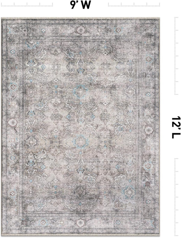 Rugshop Vintage Transitional Boho Machine Washable Area Rug Ideal for Living Room, Bedroom,Kitchen,Entryway,Dining Room,Office 7'7" x 9'6" Rust