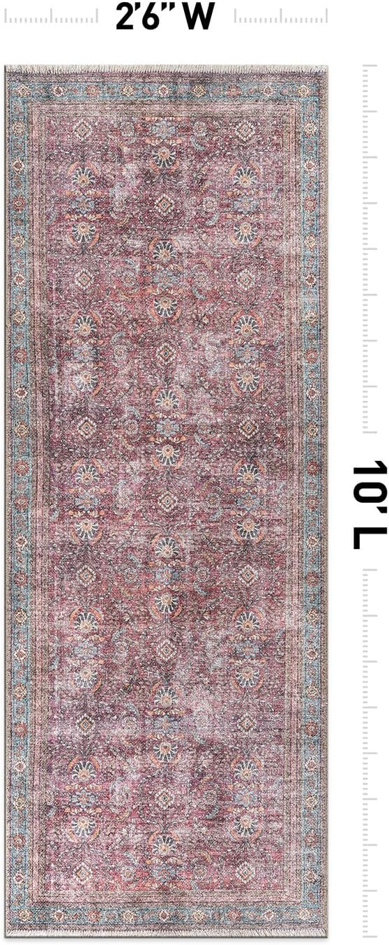 Rugshop Vintage Transitional Boho Machine Washable Area Rug Ideal for Living Room, Bedroom,Kitchen,Entryway,Dining Room,Office 7'7" x 9'6" Rust