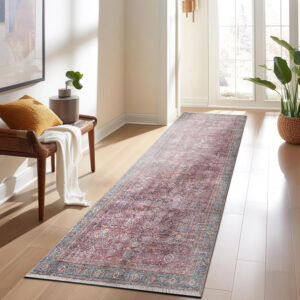 Rugshop Vintage Transitional Boho Machine Washable Area Rug Ideal for Living Room, Bedroom,Kitchen,Entryway,Dining Room,Office 7'7" x 9'6" Rust