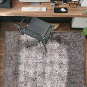 Rugshop Vintage Transitional Boho Machine Washable Area Rug Ideal for Living Room, Bedroom,Kitchen,Entryway,Dining Room,Office 7'7" x 9'6" Rust