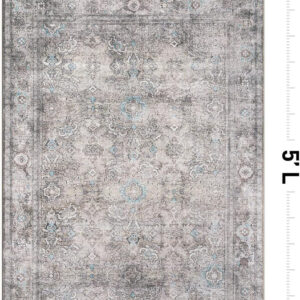 Rugshop Vintage Transitional Boho Machine Washable Area Rug Ideal for Living Room, Bedroom,Kitchen,Entryway,Dining Room,Office 7'7" x 9'6" Rust