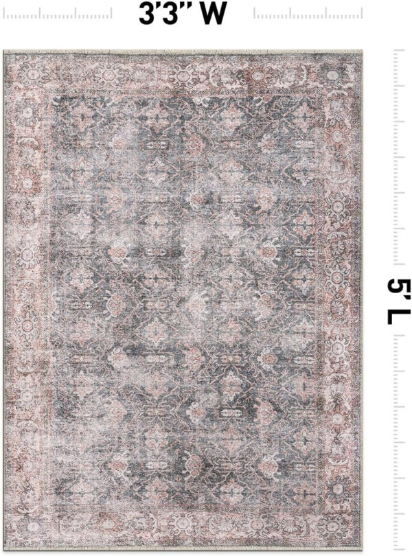 Rugshop Vintage Transitional Boho Machine Washable Area Rug Ideal for Living Room, Bedroom,Kitchen,Entryway,Dining Room,Office 7'7" x 9'6" Rust
