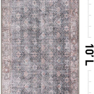 Rugshop Vintage Transitional Boho Machine Washable Area Rug Ideal for Living Room, Bedroom,Kitchen,Entryway,Dining Room,Office 7'7" x 9'6" Rust