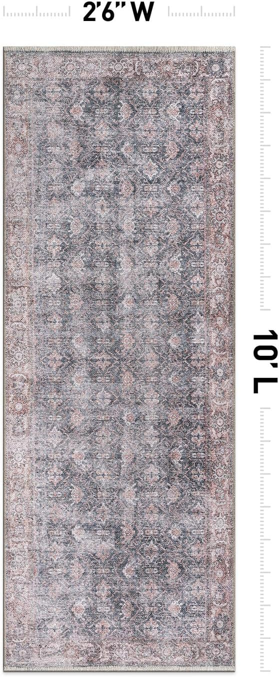Rugshop Vintage Transitional Boho Machine Washable Area Rug Ideal for Living Room, Bedroom,Kitchen,Entryway,Dining Room,Office 7'7" x 9'6" Rust