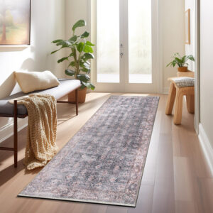 Rugshop Vintage Transitional Boho Machine Washable Area Rug Ideal for Living Room, Bedroom,Kitchen,Entryway,Dining Room,Office 7'7" x 9'6" Rust