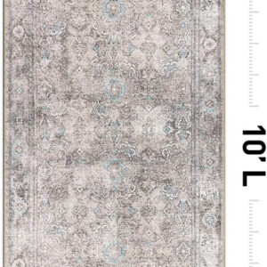 Rugshop Vintage Transitional Boho Machine Washable Area Rug Ideal for Living Room, Bedroom,Kitchen,Entryway,Dining Room,Office 7'7" x 9'6" Rust