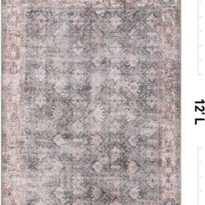 Rugshop Vintage Transitional Boho Machine Washable Area Rug Ideal for Living Room, Bedroom,Kitchen,Entryway,Dining Room,Office 7'7" x 9'6" Rust