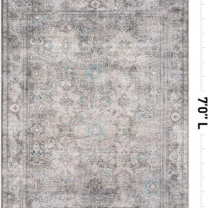Rugshop Vintage Transitional Boho Machine Washable Area Rug Ideal for Living Room, Bedroom,Kitchen,Entryway,Dining Room,Office 7'7" x 9'6" Rust