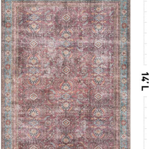 Rugshop Vintage Transitional Boho Machine Washable Area Rug Ideal for Living Room, Bedroom,Kitchen,Entryway,Dining Room,Office 7'7" x 9'6" Rust