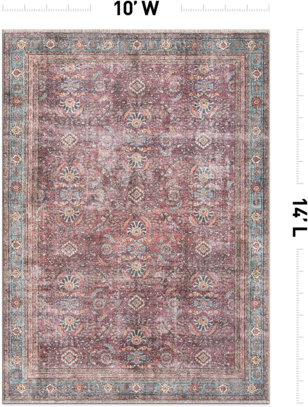Rugshop Vintage Transitional Boho Machine Washable Area Rug Ideal for Living Room, Bedroom,Kitchen,Entryway,Dining Room,Office 7'7" x 9'6" Rust