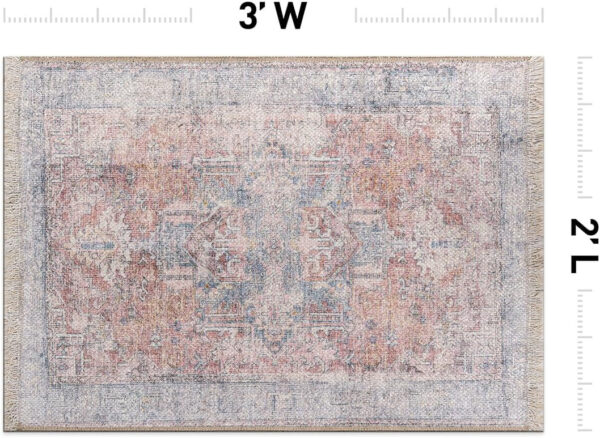 Rugshop Vintage Transitional Boho Machine Washable Area Rug Ideal for Living Room, Bedroom,Kitchen,Entryway,Dining Room,Office 7'7" x 9'6" Rust