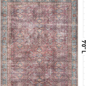 Rugshop Vintage Transitional Boho Machine Washable Area Rug Ideal for Living Room, Bedroom,Kitchen,Entryway,Dining Room,Office 7'7" x 9'6" Rust