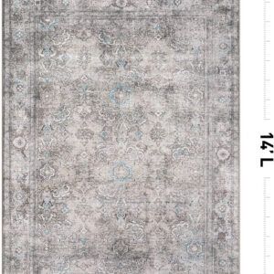 Rugshop Vintage Transitional Boho Machine Washable Area Rug Ideal for Living Room, Bedroom,Kitchen,Entryway,Dining Room,Office 7'7" x 9'6" Rust
