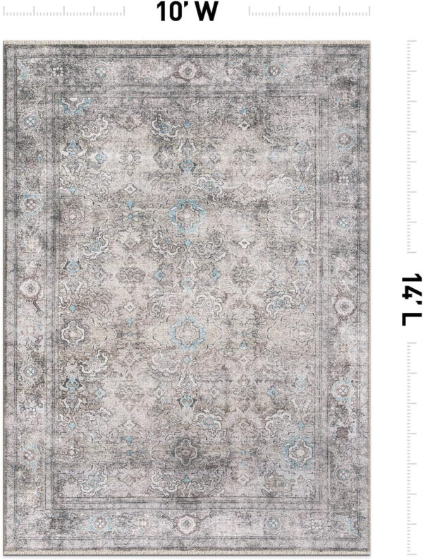 Rugshop Vintage Transitional Boho Machine Washable Area Rug Ideal for Living Room, Bedroom,Kitchen,Entryway,Dining Room,Office 7'7" x 9'6" Rust