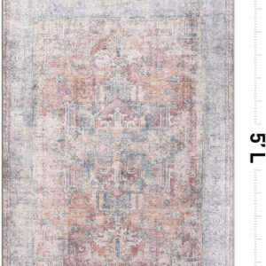 Rugshop Vintage Transitional Boho Machine Washable Area Rug Ideal for Living Room, Bedroom,Kitchen,Entryway,Dining Room,Office 7'7" x 9'6" Rust