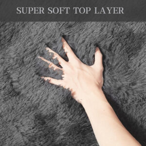 688896474c16651627a32605eb6656e62b3080dfa34549ef29a6e.jpg 8x10 Feet Shag Area Rugs, Large Shag Fluffy Bedroom Carpet, Soft Rugs for Nursery, Furry Rugs for Girls Boys Kids Room, Extra Large Fuzzy Rug, Shag Carpet, Black