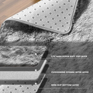 6888965a178c0b119aecf73071239101f7b653d5858006c7fe668.jpg 8x10 Feet Shag Area Rugs, Large Shag Fluffy Bedroom Carpet, Soft Rugs for Nursery, Furry Rugs for Girls Boys Kids Room, Extra Large Fuzzy Rug, Shag Carpet, Black