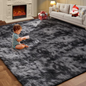 6888965e2697aef697158fb392daf9d616d3881e6f00bfbf58289.jpg 8x10 Feet Shag Area Rugs, Large Shag Fluffy Bedroom Carpet, Soft Rugs for Nursery, Furry Rugs for Girls Boys Kids Room, Extra Large Fuzzy Rug, Shag Carpet, Black