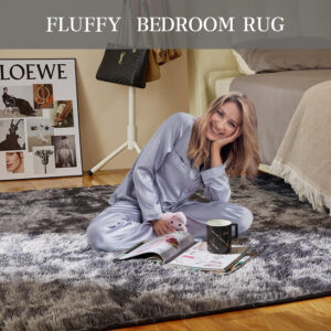 6888966009a53edc3fc122be1b750652c09f573f44d11dd2943fd.jpg 8x10 Feet Shag Area Rugs, Large Shag Fluffy Bedroom Carpet, Soft Rugs for Nursery, Furry Rugs for Girls Boys Kids Room, Extra Large Fuzzy Rug, Shag Carpet, Black
