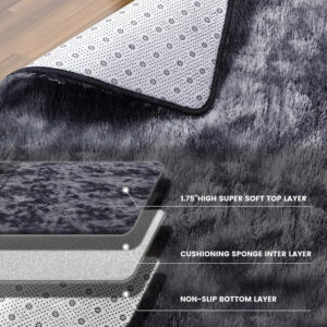 68889663d267fc88644cc899016b6fc042d3bc9b3a45da0b52446.jpg 8x10 Feet Shag Area Rugs, Large Shag Fluffy Bedroom Carpet, Soft Rugs for Nursery, Furry Rugs for Girls Boys Kids Room, Extra Large Fuzzy Rug, Shag Carpet, Black