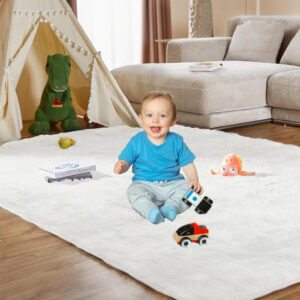 6888968989b4169129746c64b0063b738f244dc360c886b416550.jpg 8x10 Feet Shag Area Rugs, Large Shag Fluffy Bedroom Carpet, Soft Rugs for Nursery, Furry Rugs for Girls Boys Kids Room, Extra Large Fuzzy Rug, Shag Carpet, Black