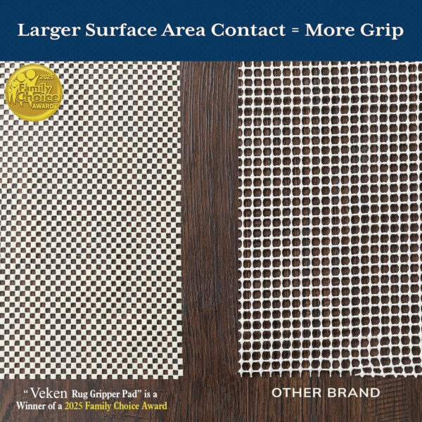Veken 8x10 Ft Rug Pad Gripper for Hardwood Floors, Non Slip Rug Pads for Area Rugs, Thick Rug Grippers for Tile Floors, Under Carpet Anti Skid Mat, Keep Your Rugs Safe and in Place