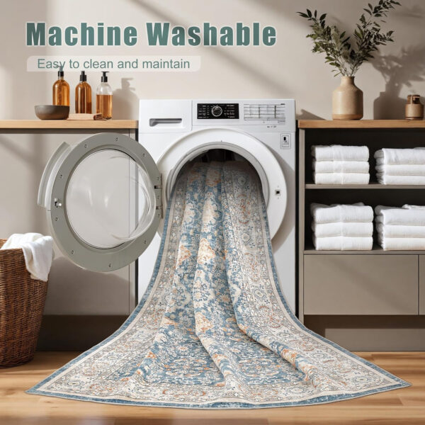 688899c4ac2111ece0fc9c051328a96cf40436e733879e2954b34.jpg Nursery Rug 10x14 for Kids & Girls - Washable Vintage Large Floral Area Rugs - Ultra Thin Stain Resistant Non Slip Carpets for Kids Playroom, Living Room, Bedroom, Dining Room, Office - Floral Multi