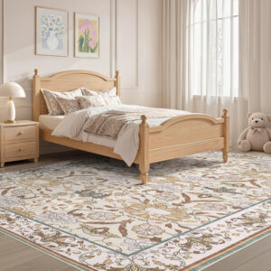 688899e02eb6cbf3f00898931c0b3c8082dde9c7b80918d5d5fa3.jpg Nursery Rug 10x14 for Kids & Girls - Washable Vintage Large Floral Area Rugs - Ultra Thin Stain Resistant Non Slip Carpets for Kids Playroom, Living Room, Bedroom, Dining Room, Office - Floral Multi