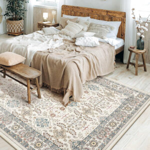 688899eef18699fb7cdfef0ab6ed33896f68f8517cdd05b9d6571.jpg Nursery Rug 10x14 for Kids & Girls - Washable Vintage Large Floral Area Rugs - Ultra Thin Stain Resistant Non Slip Carpets for Kids Playroom, Living Room, Bedroom, Dining Room, Office - Floral Multi