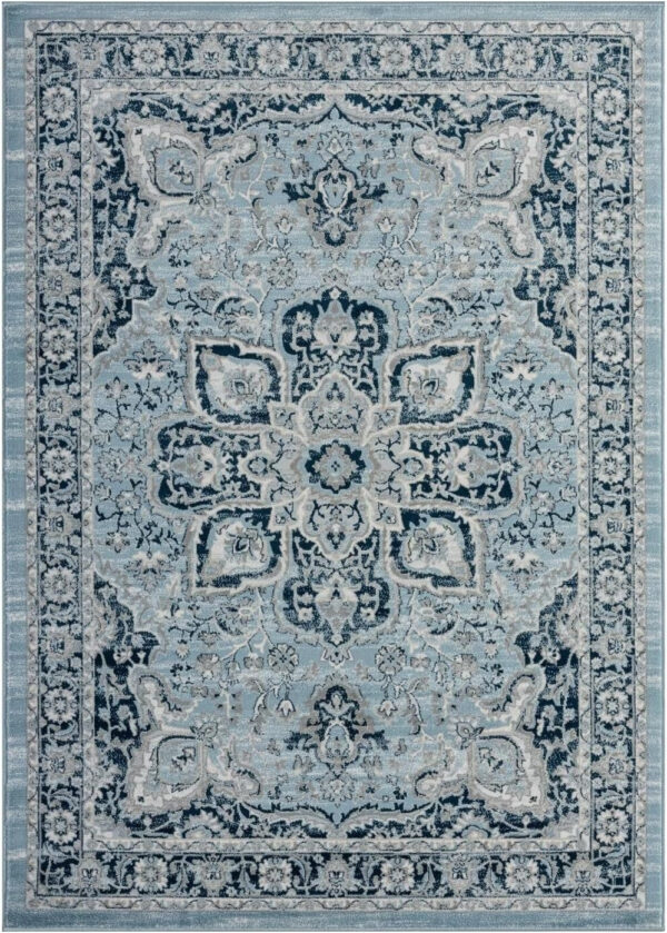 68889ce2cb067835800af4bb6917a11662048e1704867d6414dba.jpg LUXE WEAVERS Olimpia Collection 5940 Blue 8x10 Oriental Floral Area Rug